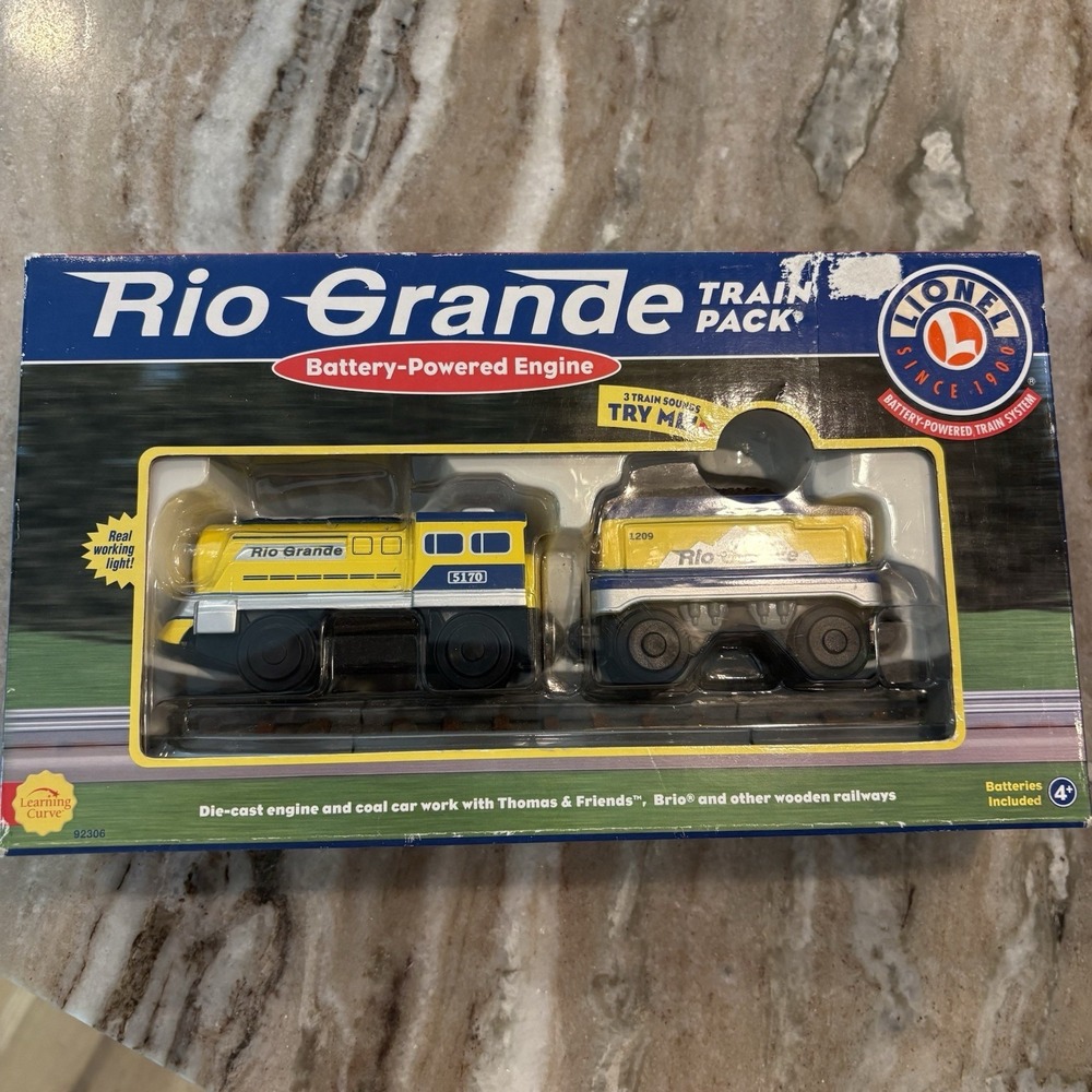 Lionel Rio Grande Train Pack Toy Battery Powered Engine #92306